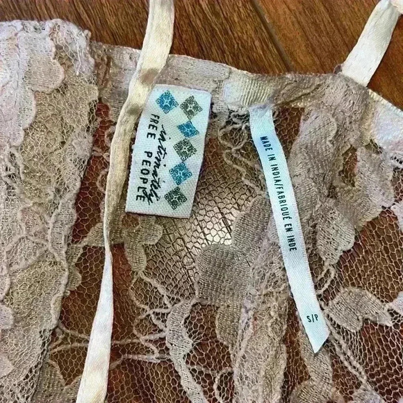 RARE VINTAGE FREE PEOPLE ombré FEATHER SLIP DRESS sz small S - Picture 9 of 14